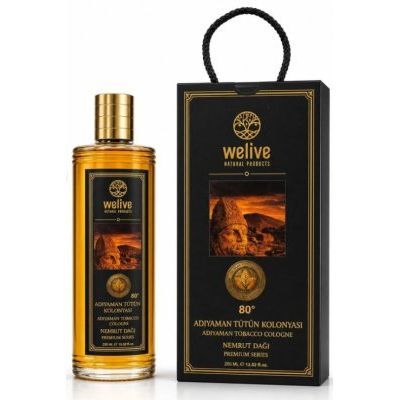 Welive Adıyaman Tütün Kolonyası – Premium Seri Cam Şişe, İpli Özel Kutu, 250 ML / 80°