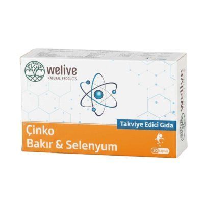 WELIVE Çinko & Bakır & Selenyum Takviye Edici Gıda 30 Kapsül