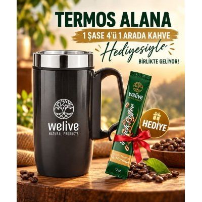 WELİVE TERMOS BARDAK  + 1 ŞASE 4 İN 1 KAHVE